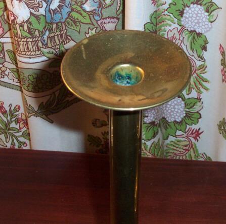 Vintage Large Brass Memorial Candle Stick Holders Vintage Large Brass Memorial Candle Stick Holders