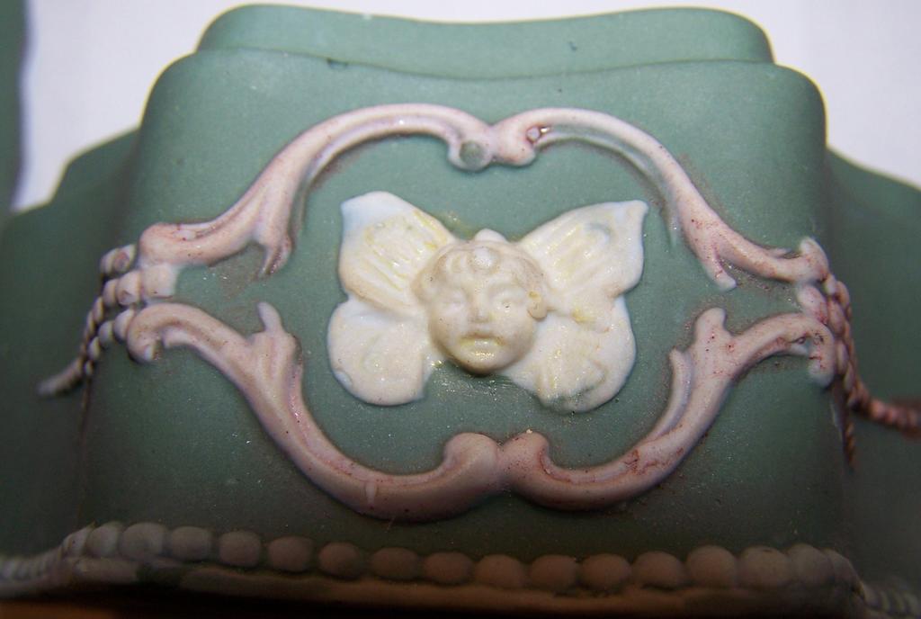 Jasper Ware Hair Receiver Winged Angel / Cherub Death Heads / Soul Effigies Jasper Ware Hair Receiver Winged Angel / Cherub Death Heads / Soul Effigies