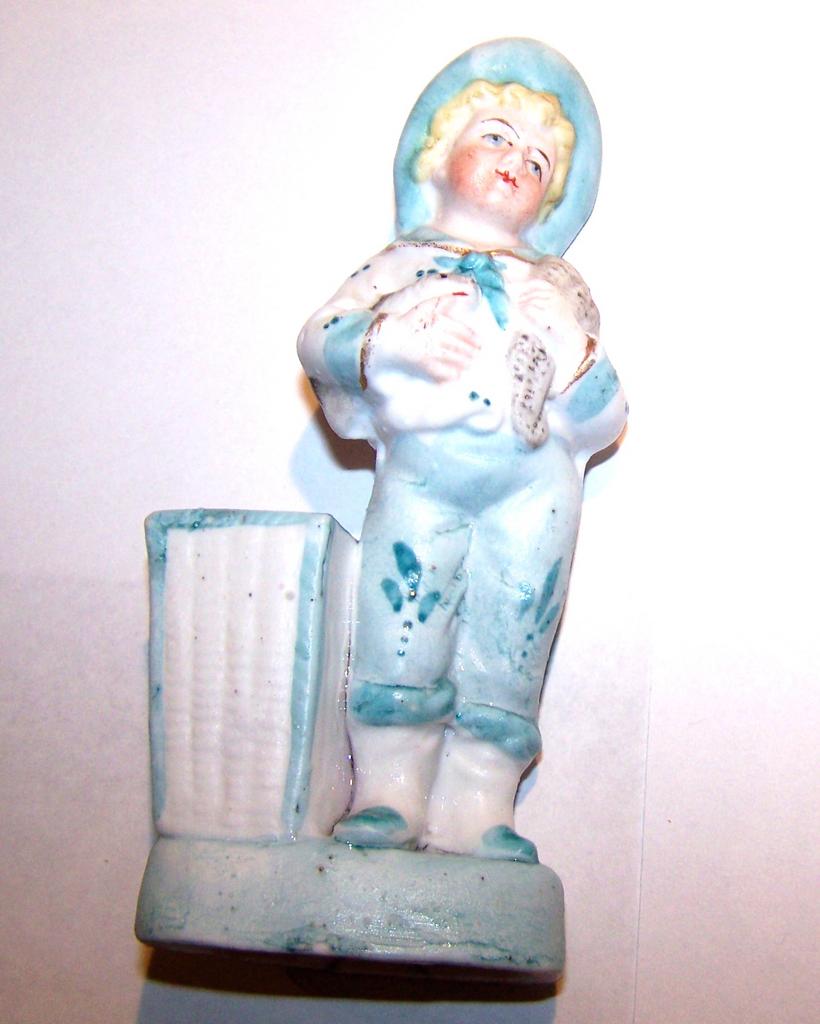 Bisque Hand Painted Little Boy Match Holder / Striker Bisque Hand Painted Little Boy Match Holder / Striker
