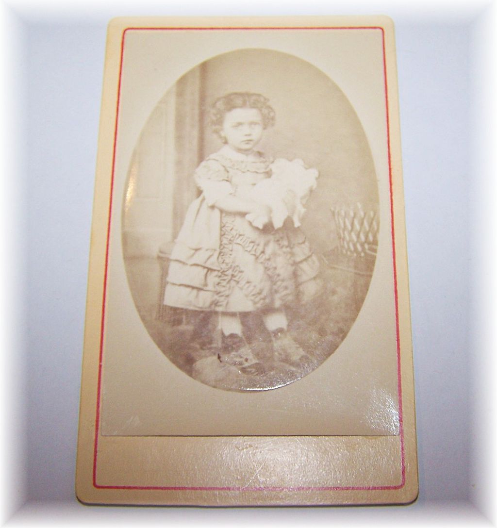 Sweet Carte de Visite Little Girl Holding Her Doll Sweet Carte de Visite Little Girl Holding Her Doll