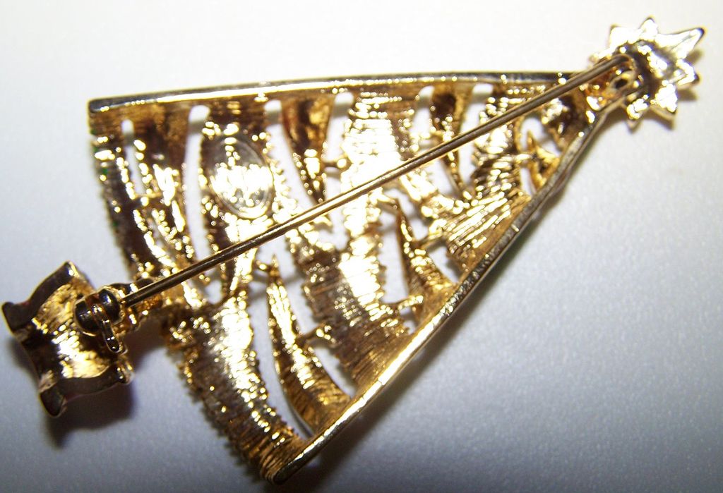 Christopher Radko Signed Christmas Tree Brooch / Pin Christopher Radko Signed Christmas Tree Brooch / Pin