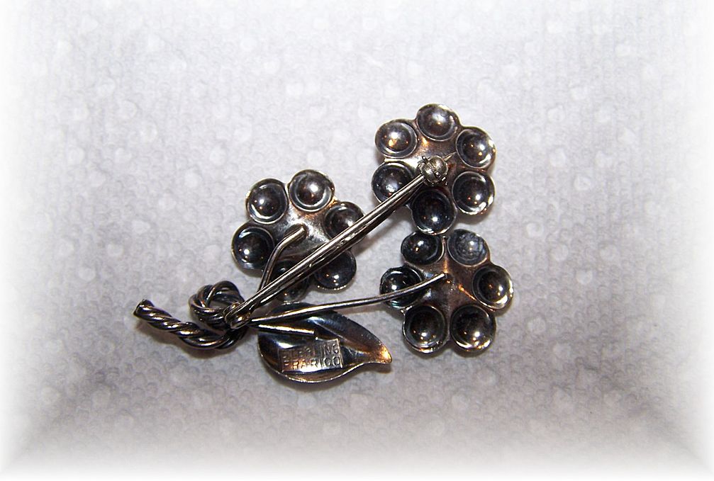 Pretty Sterling Silver Flower Brooch Signed Frarico Pretty Sterling Silver Flower Brooch Signed Frarico