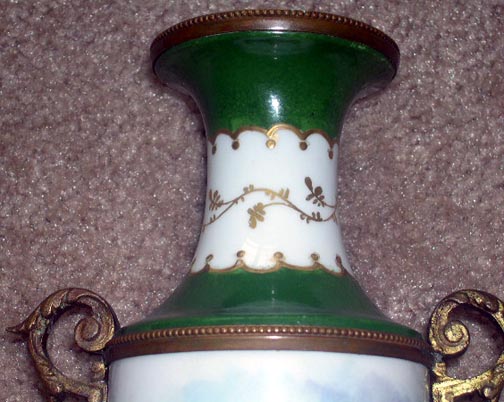 Antique French Porcelain Urn with Ormolu Mounts Artist Signed Antique French Porcelain Urn with Ormolu Mounts Artist Signed
