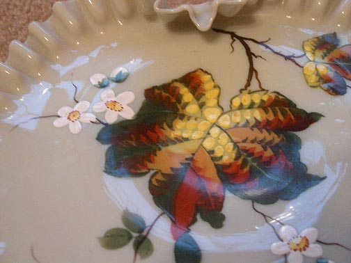 Unusual Victorian Hand Blown Plate With Folded Crimped Edge Unusual Victorian Hand Blown Plate With Folded Crimped Edge