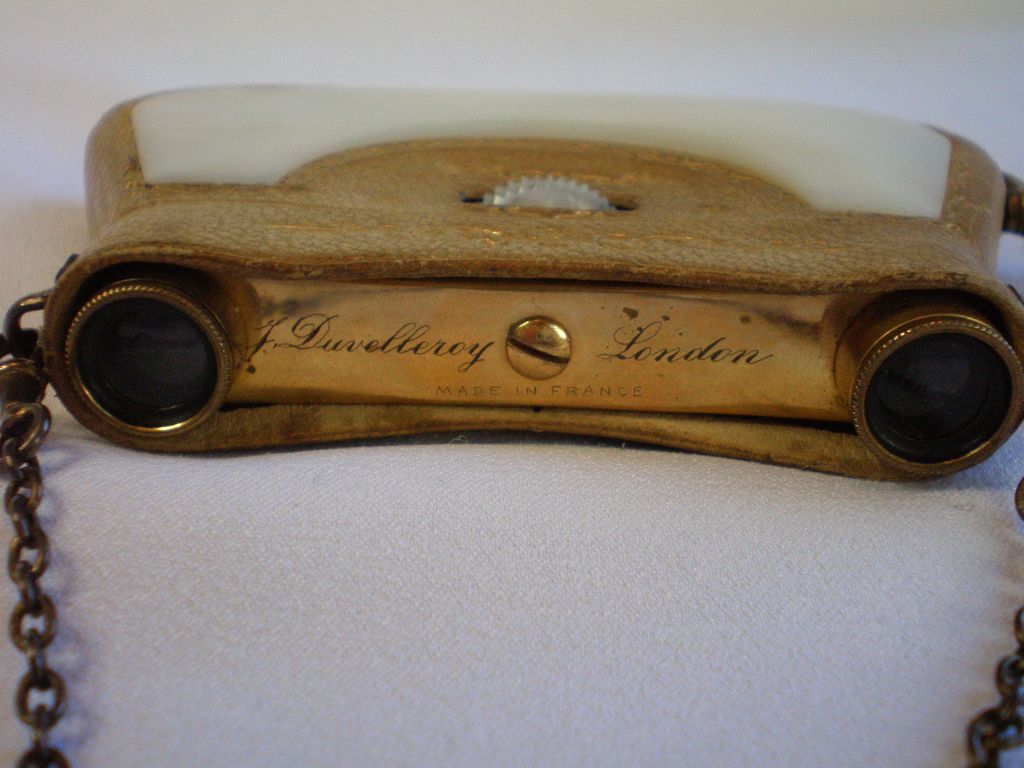 French, Folding Opera Glasses , Mother Of Pearl & Leather, C.1890 French, Folding Opera Glasses , Mother Of Pearl & Leather, C.1890