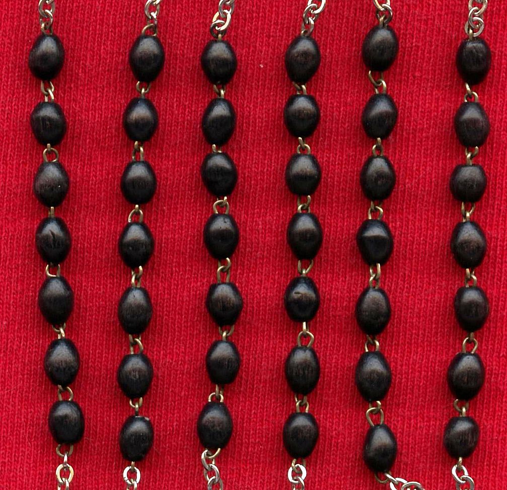 Slender Silver Plated and Wood Servite Rosary of the Seven Sorrows of Mary Slender Silver Plated and Wood Servite Rosary of the Seven Sorrows of Mary