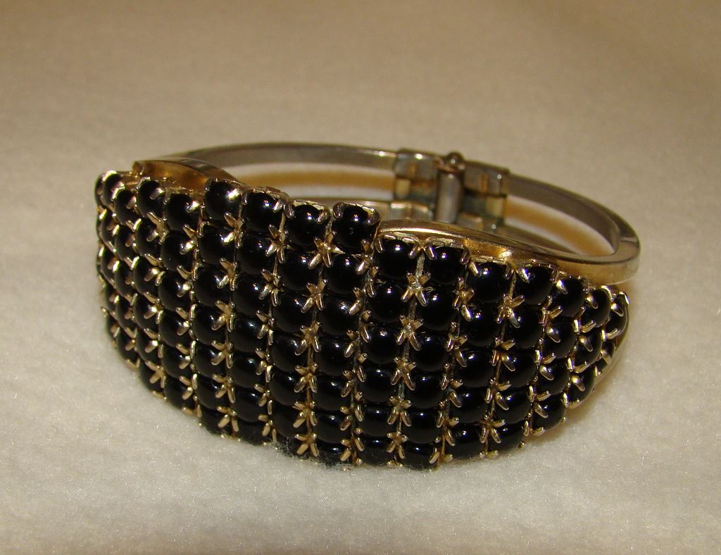 Incredible Black Rhinestone Clamper Bracelet Incredible Black Rhinestone Clamper Bracelet