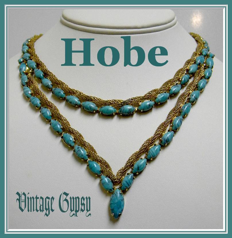Hobe Signed Necklace with Matching Earrings & Brooch Hobe Signed Necklace with Matching Earrings & Brooch