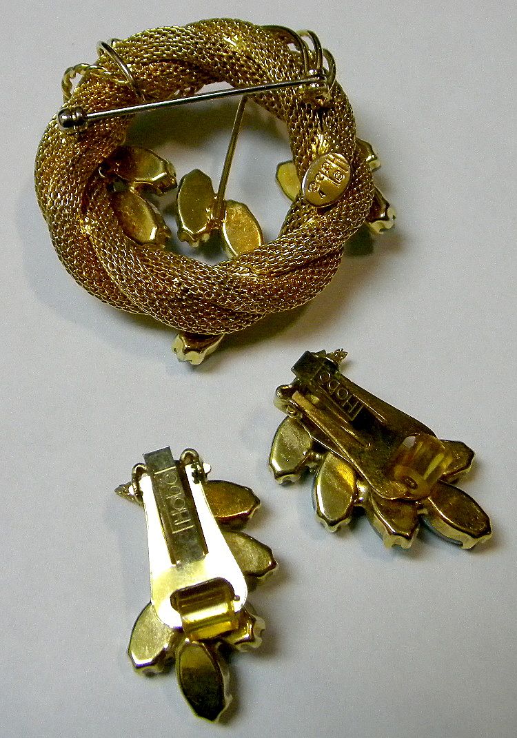 Hobe Signed Necklace with Matching Earrings & Brooch Hobe Signed Necklace with Matching Earrings & Brooch