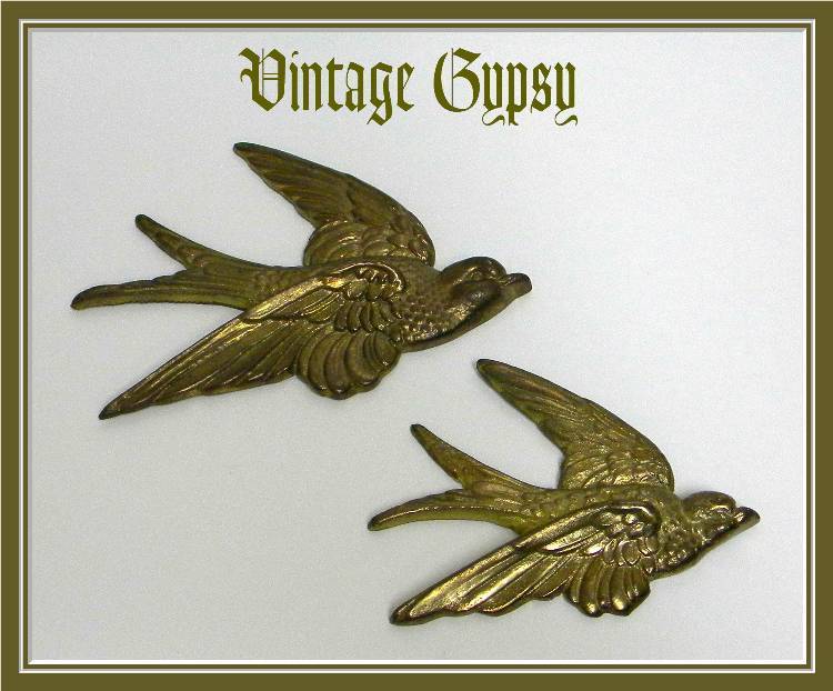Vintage Little Brass Birds Wall Art Vintage Little Brass Birds Wall Art