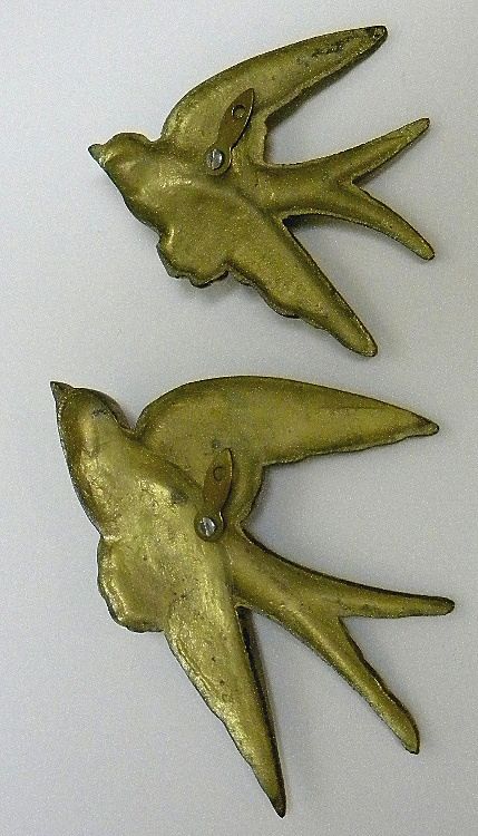 Vintage Little Brass Birds Wall Art Vintage Little Brass Birds Wall Art