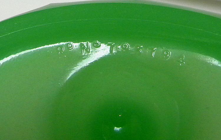 Green Opaline Uranium Glass Marked Vintage Ring Holder Green Opaline Uranium Glass Marked Vintage Ring Holder