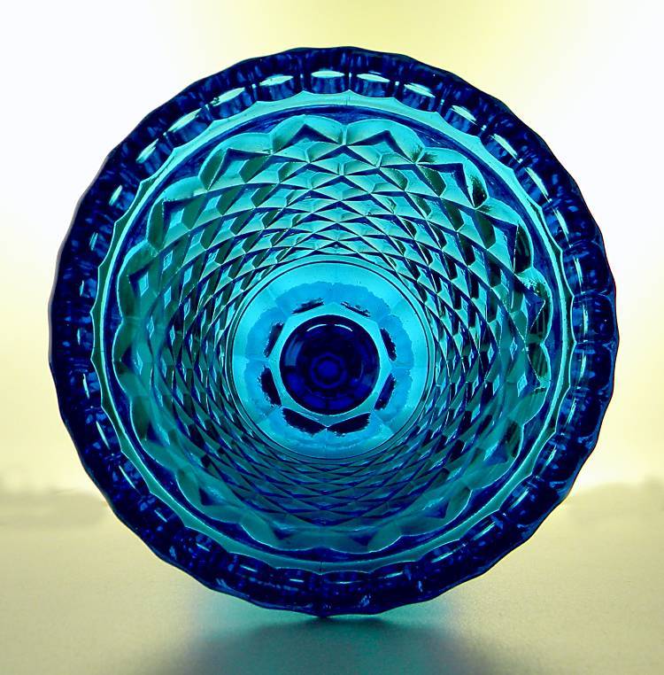Spectacular Huge Blue Pattern Glass Chalice Spectacular Huge Blue Pattern Glass Chalice