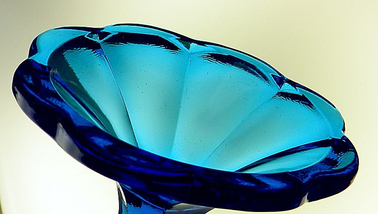 Spectacular Huge Blue Pattern Glass Chalice Spectacular Huge Blue Pattern Glass Chalice