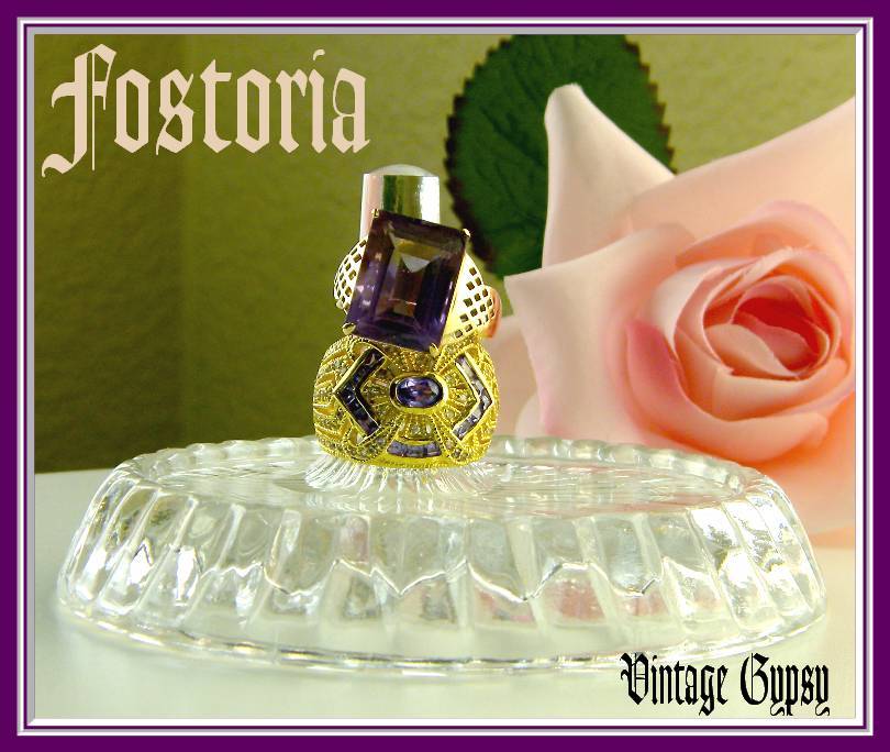 1980 Fostoria Made for Avon, Rare Soap Dish Ring Holder Combo Dish Marked 1980 Fostoria Made for Avon, Rare Soap Dish Ring Holder Combo Dish Marked