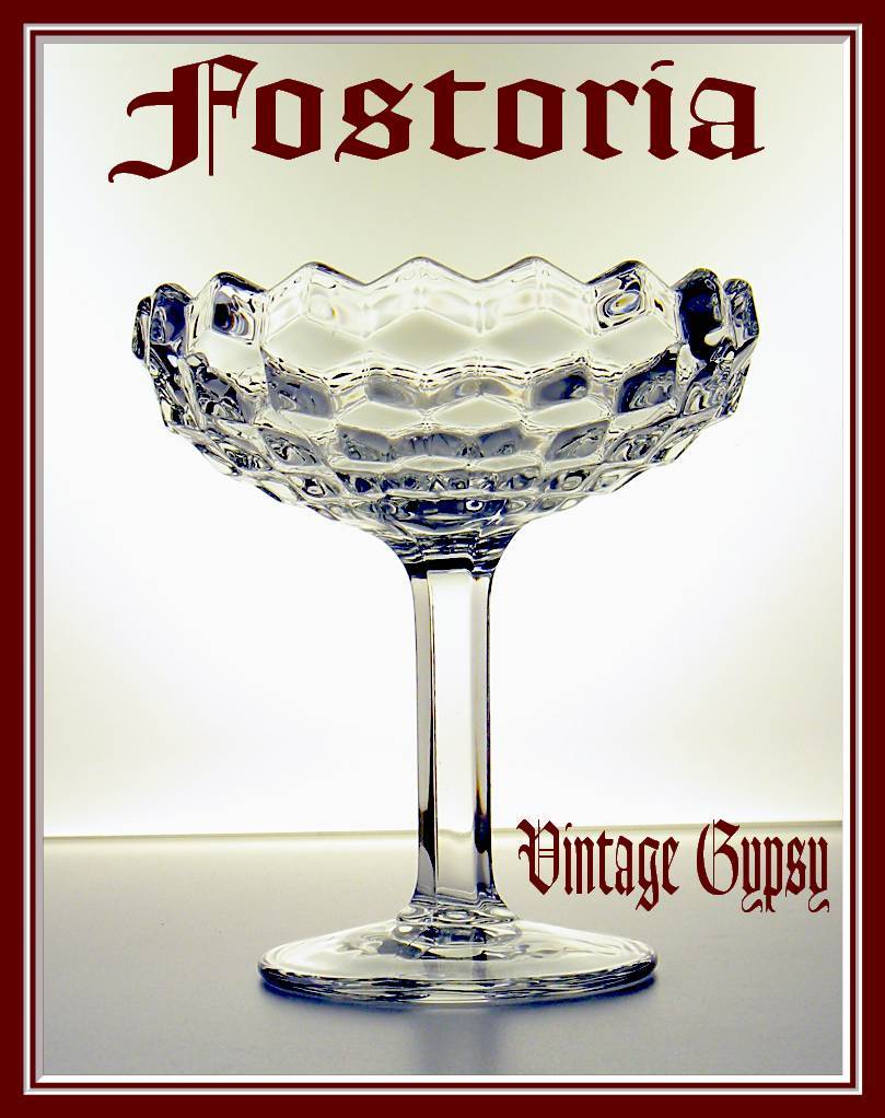 Fostoria "American" Pattern Glass Tall Compote Fostoria "American" Pattern Glass Tall Compote