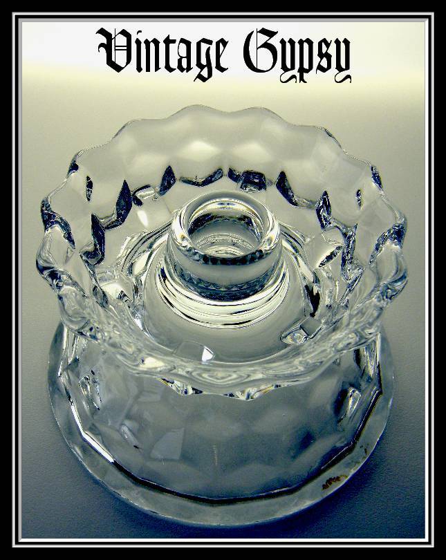 Fostoria "American" Very Rare Hurricane Candle Lamp Fostoria "American" Very Rare Hurricane Candle Lamp