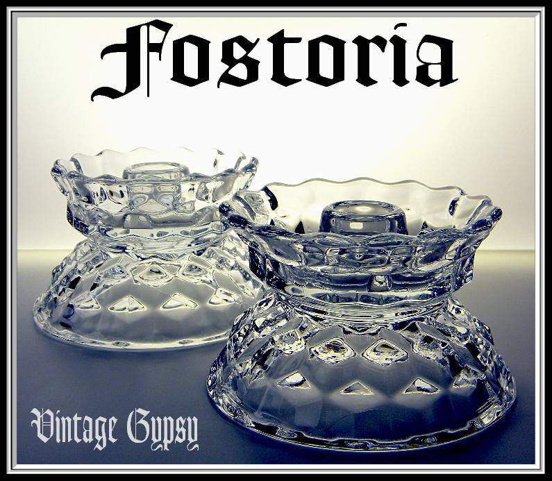Fostoria "American" Very Rare Hurricane Candle Lamp Fostoria "American" Very Rare Hurricane Candle Lamp