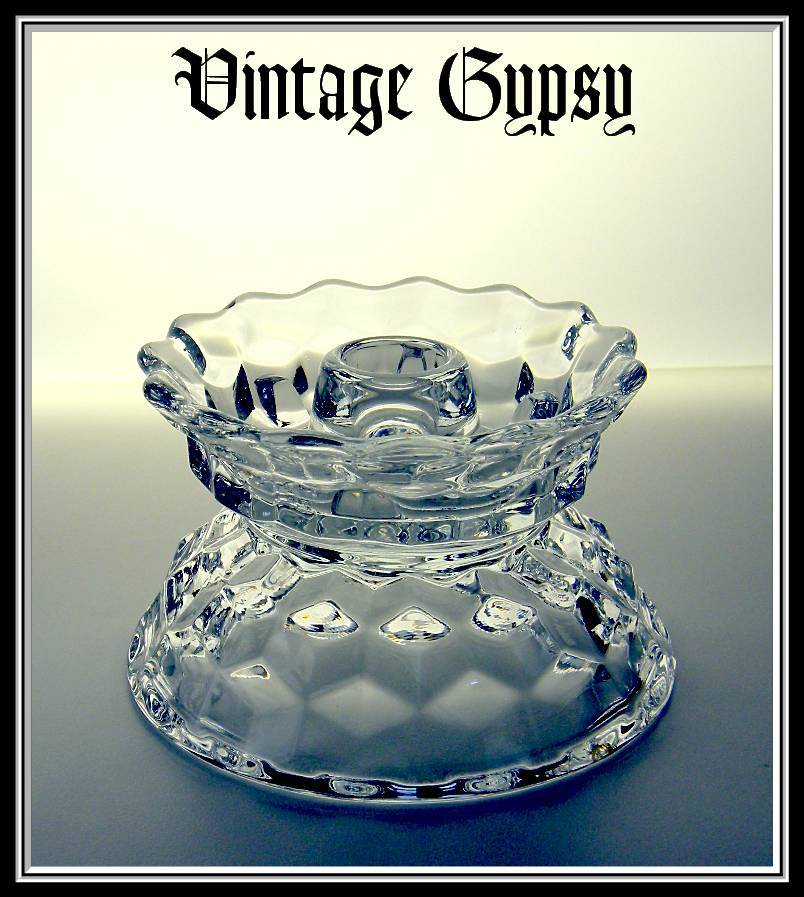 Fostoria "American" Very Rare Hurricane Candle Lamp Fostoria "American" Very Rare Hurricane Candle Lamp