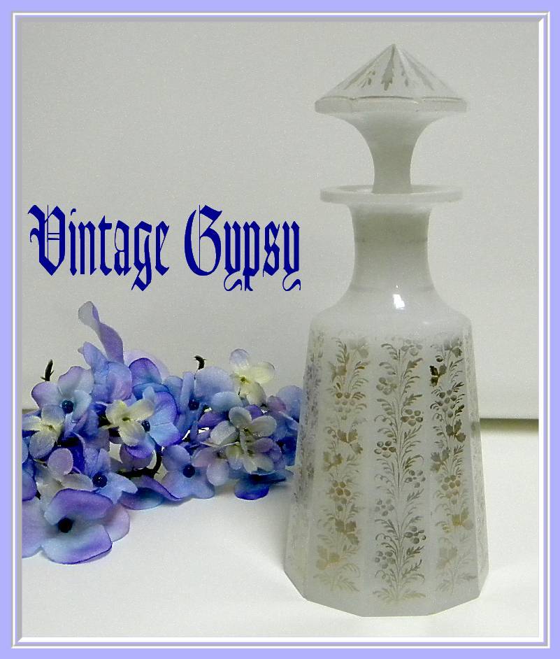 19th Century Opaline Glass Scent Bottle Ornately Hand Painted 19th Century Opaline Glass Scent Bottle Ornately Hand Painted