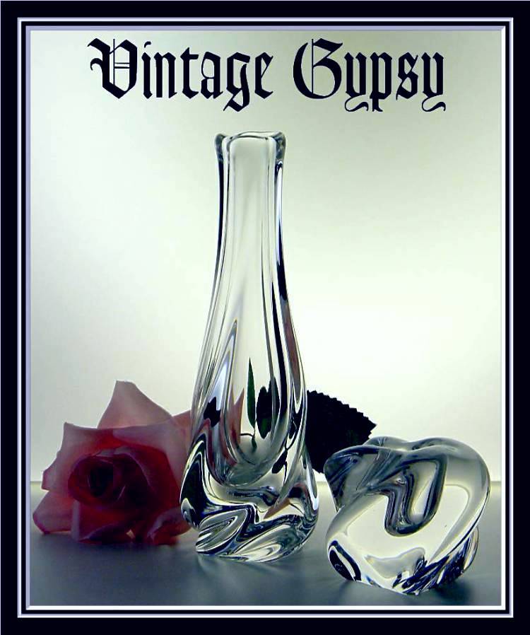St. Louis Elegant Signed Crystal Vase & Matching Candle Holder St. Louis Elegant Signed Crystal Vase & Matching Candle Holder