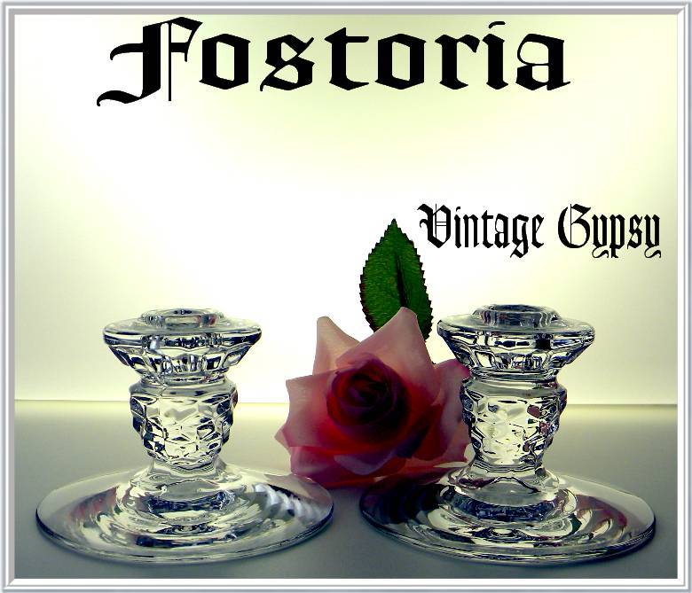 Fostoria "American" Pressed Pattern Glass Candle Holder Fostoria "American" Pressed Pattern Glass Candle Holder