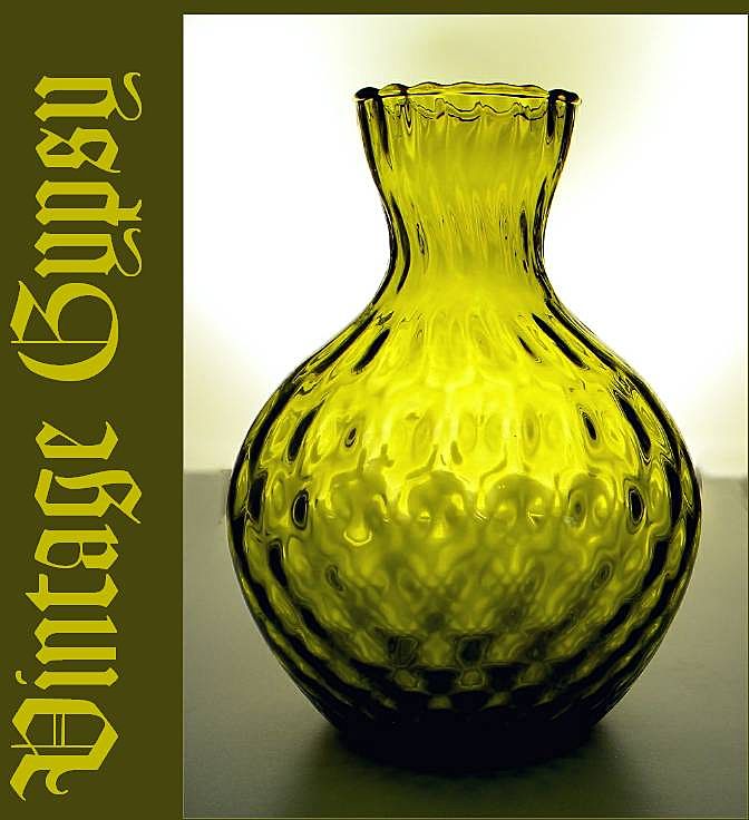 Gorgeous Vintage Vase with Intricate Inner Optical Pattern Gorgeous Vintage Vase with Intricate Inner Optical Pattern