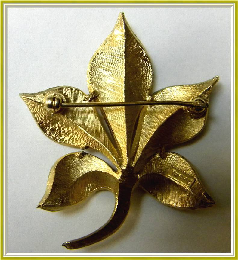 Signed Vintage Trifari Leaf Brooch Signed Vintage Trifari Leaf Brooch