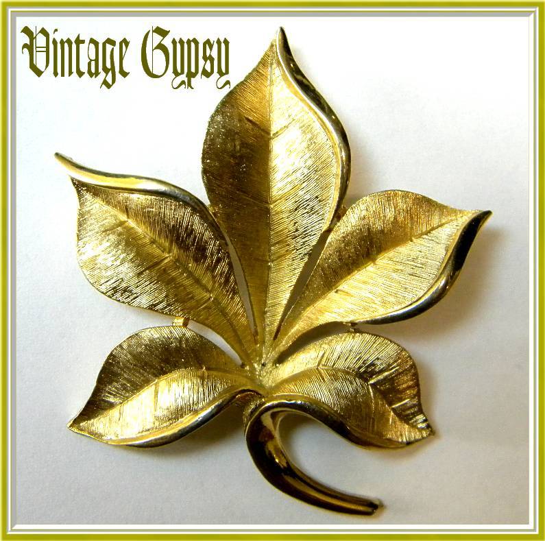 Signed Vintage Trifari Leaf Brooch Signed Vintage Trifari Leaf Brooch
