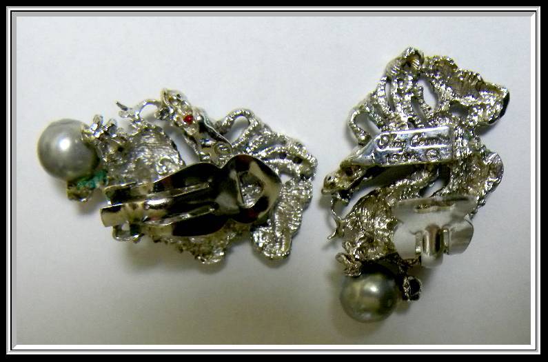 RARE 1964 CYVRA for Oleg Cassini Dragon Brooch & Matching Earrings RARE 1964 CYVRA for Oleg Cassini Dragon Brooch & Matching Earrings