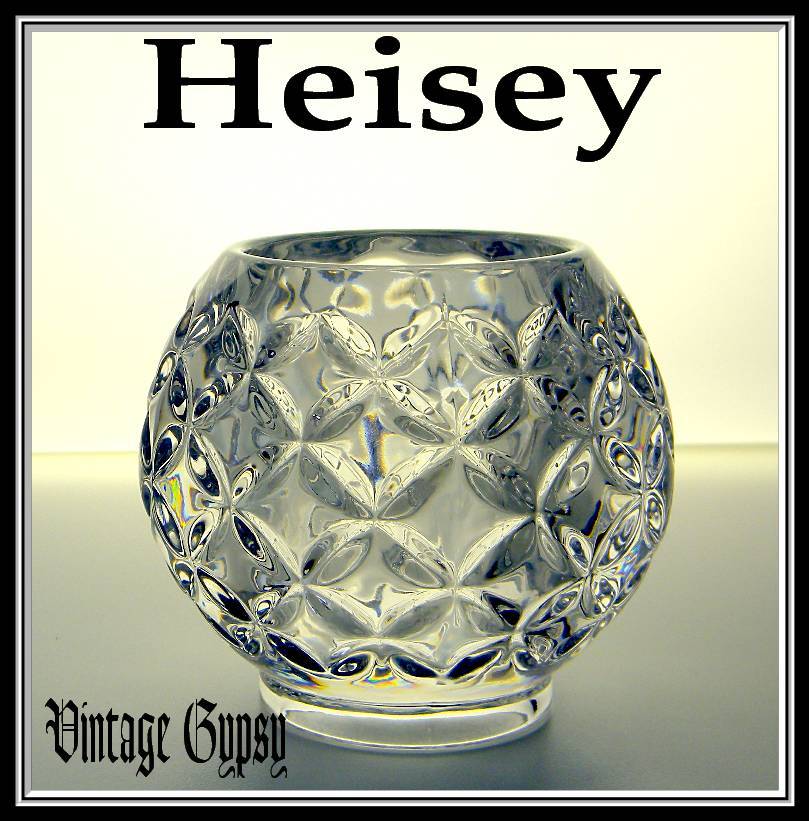 EAPG Heisey "Pillows" Pristine Heavy Pressed Glass Rose Bowl EAPG Heisey "Pillows" Pristine Heavy Pressed Glass Rose Bowl
