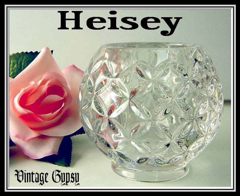 EAPG Heisey "Pillows" Pristine Heavy Pressed Glass Rose Bowl EAPG Heisey "Pillows" Pristine Heavy Pressed Glass Rose Bowl
