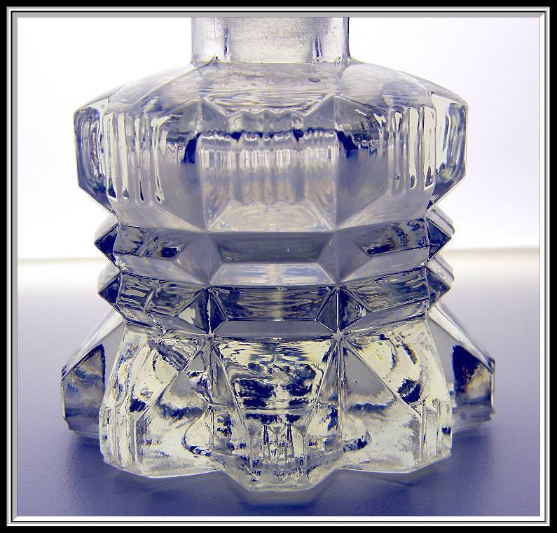 1940's Bohemian Heavy Pressed Glass Fancy Scent Bottle 1940's Bohemian Heavy Pressed Glass Fancy Scent Bottle