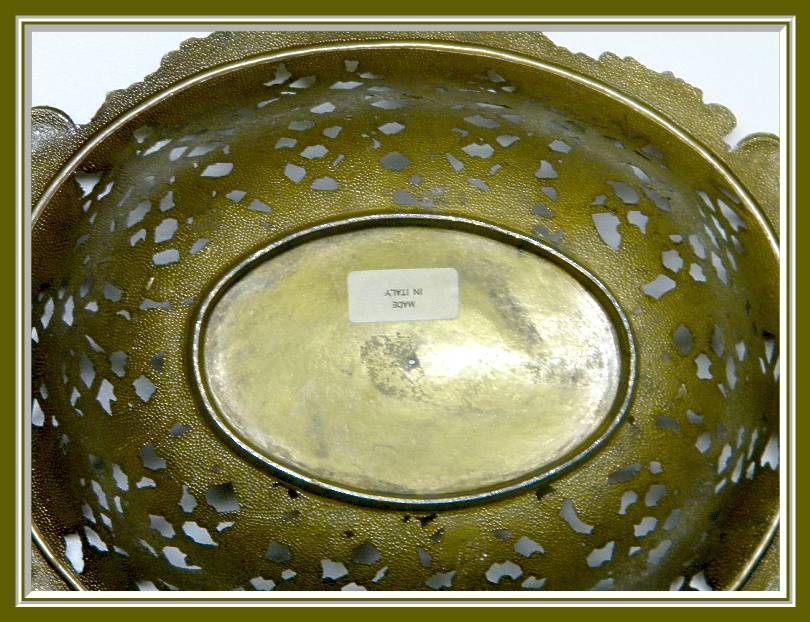 Early 1900's Beautifully Detailed Italian Metal Fruit / Centerpiece Bowl Early 1900's Beautifully Detailed Italian Metal Fruit / Centerpiece Bowl