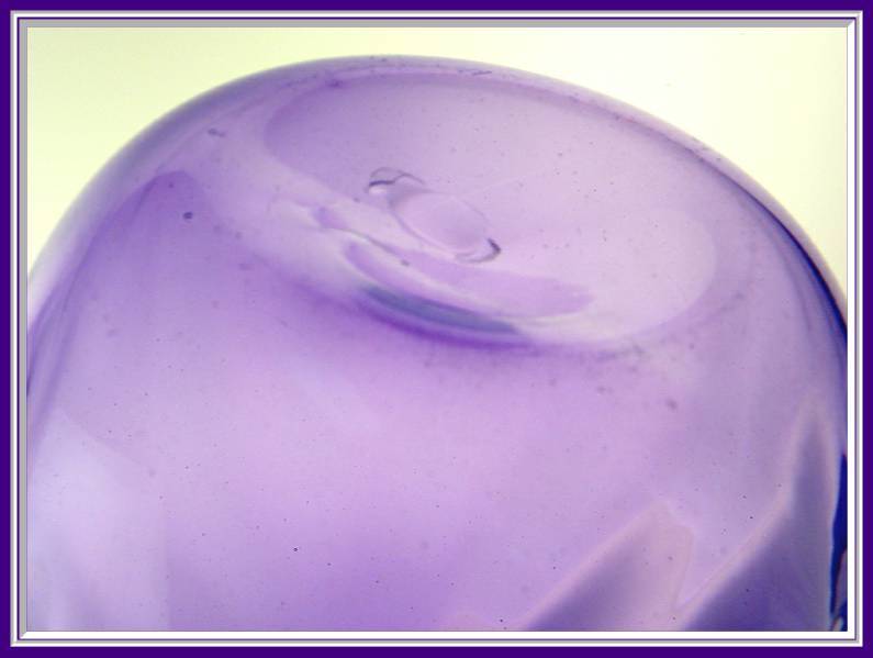 Heavy Purple Blown Glass Flower Bowl Vase Inner Optic Pattern Heavy Purple Blown Glass Flower Bowl Vase Inner Optic Pattern