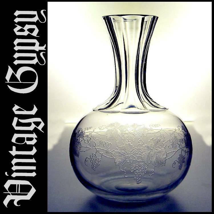 Central Glass Company Blown Glass Carafe with Etching, 1863-1939 Central Glass Company Blown Glass Carafe with Etching, 1863-1939