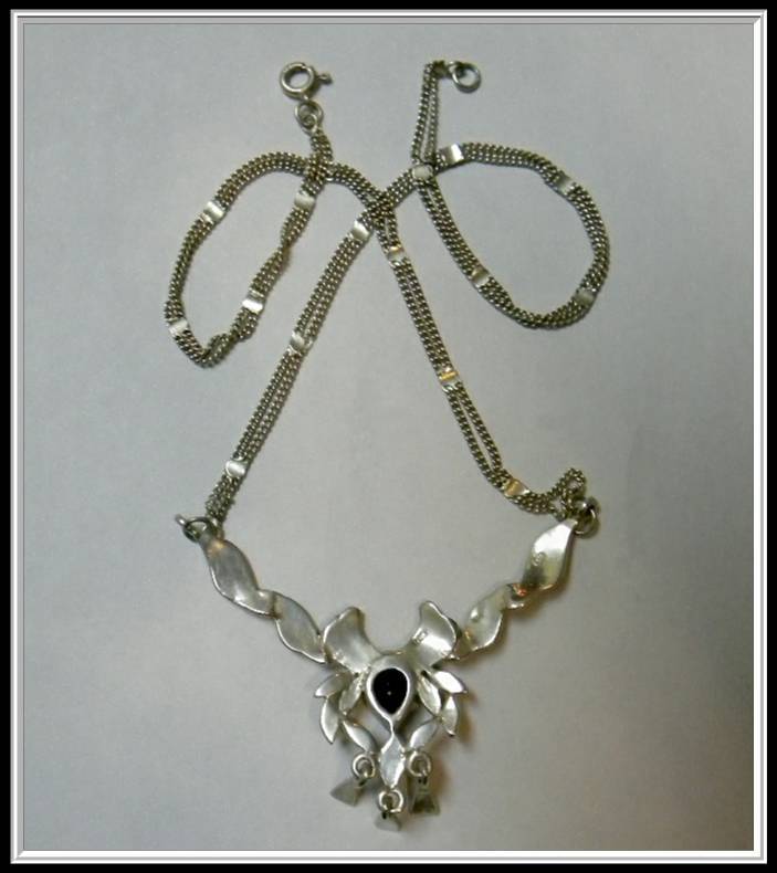 Vintage Sterling Silver Marcasite Drop Necklace Vintage Sterling Silver Marcasite Drop Necklace
