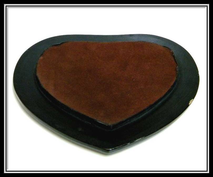 Hand Made Heart Shaped Black Lacquered Treasure Box Hand Made Heart Shaped Black Lacquered Treasure Box