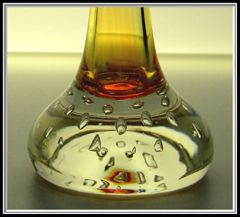 Italian Controlled Bubbles Blown Glass Paperweight Vase Italian Controlled Bubbles Blown Glass Paperweight Vase