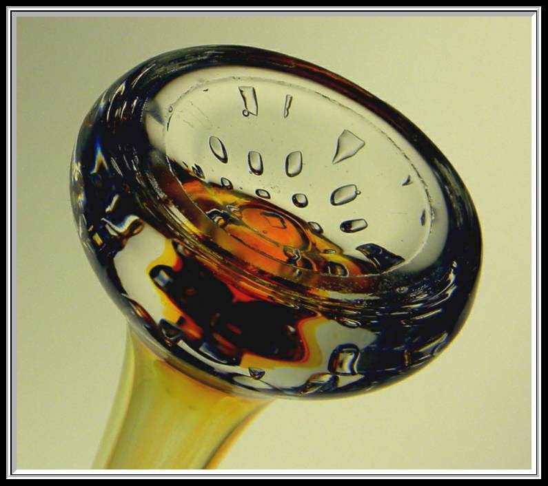 Italian Controlled Bubbles Blown Glass Paperweight Vase Italian Controlled Bubbles Blown Glass Paperweight Vase