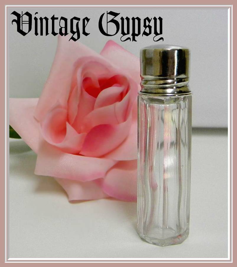 Miniature Cut Glass Scent Bottle with Sterling Silver Top Miniature Cut Glass Scent Bottle with Sterling Silver Top