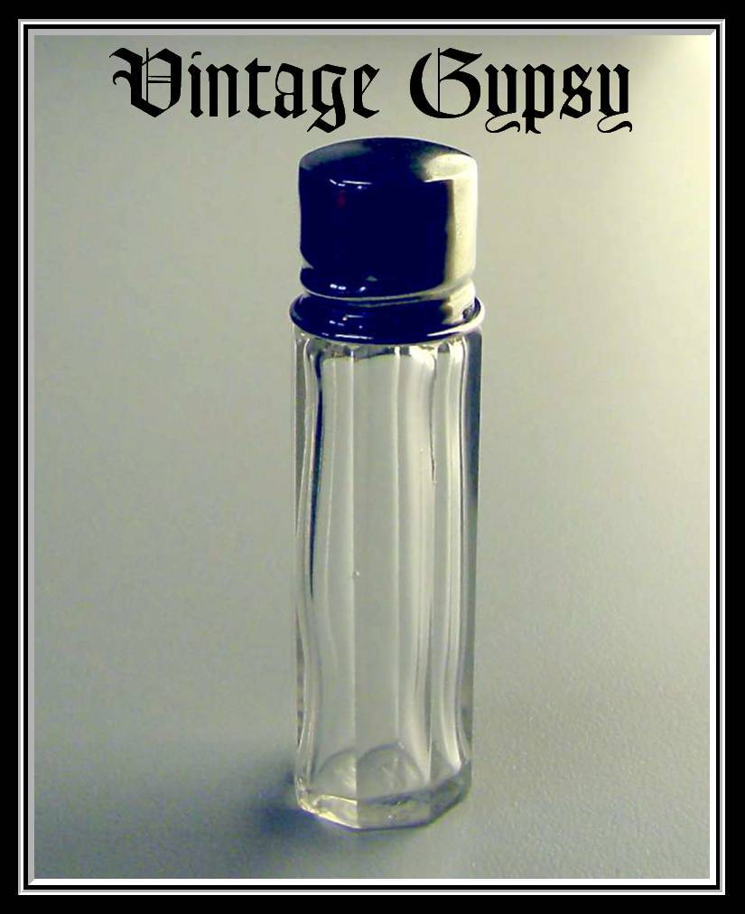 Miniature Cut Glass Scent Bottle with Sterling Silver Top Miniature Cut Glass Scent Bottle with Sterling Silver Top
