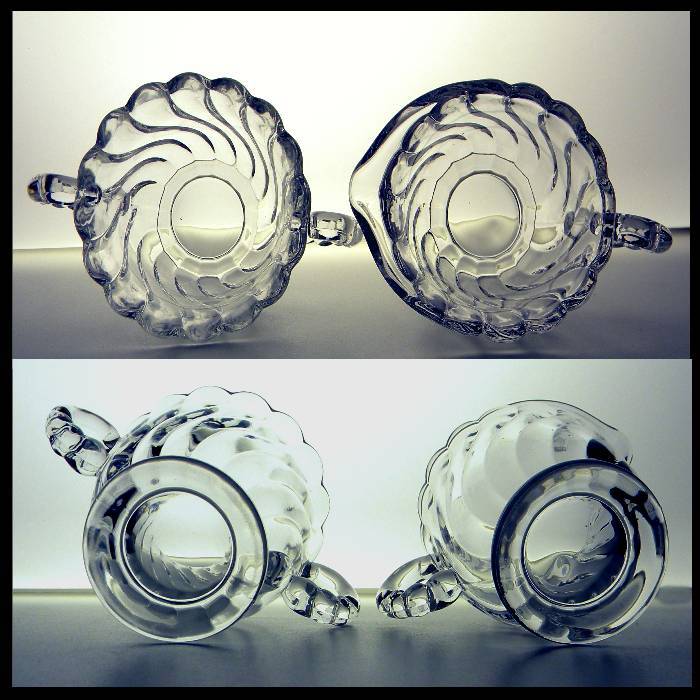 Fostoria "Colony" Individual Creamer & Open Sugar Fostoria "Colony" Individual Creamer & Open Sugar