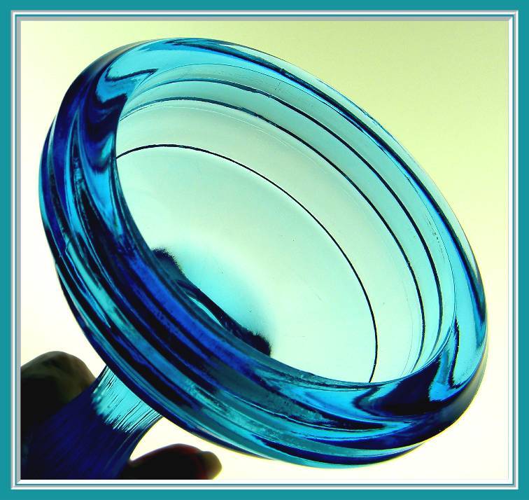 Vintage Brilliant Blue Pressed Glass Candle Holders Vintage Brilliant Blue Pressed Glass Candle Holders