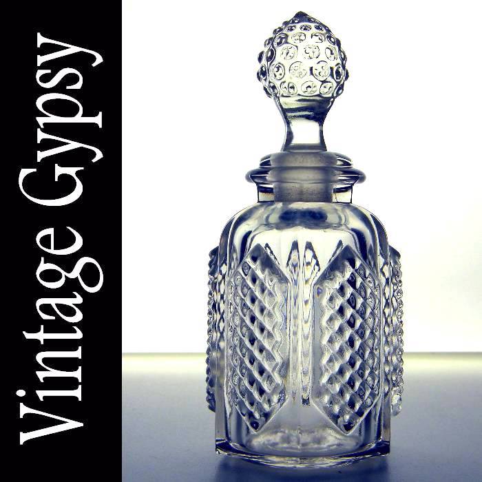 EAPG Glass Diamond Point Panel Cologne 1860-1875 EAPG Glass Diamond Point Panel Cologne 1860-1875