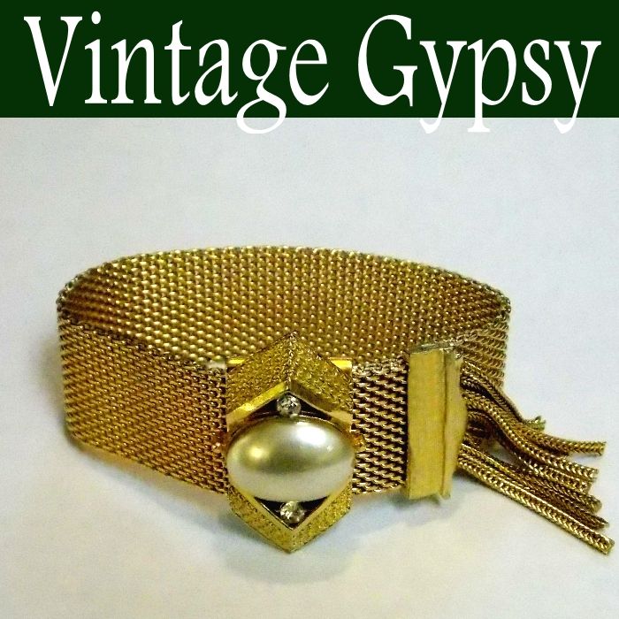 Vintage Mesh Slide Tassel Bracelet ~ Fits All Wrist Sizes~ Vintage Mesh Slide Tassel Bracelet ~ Fits All Wrist Sizes~