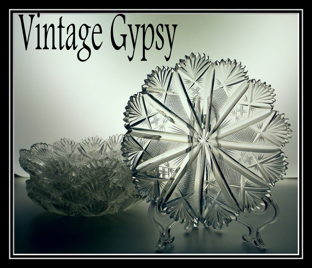 Fabulous Old Hand Cut Desert Plates ~Set of Six~ Fabulous Old Hand Cut Desert Plates ~Set of Six~