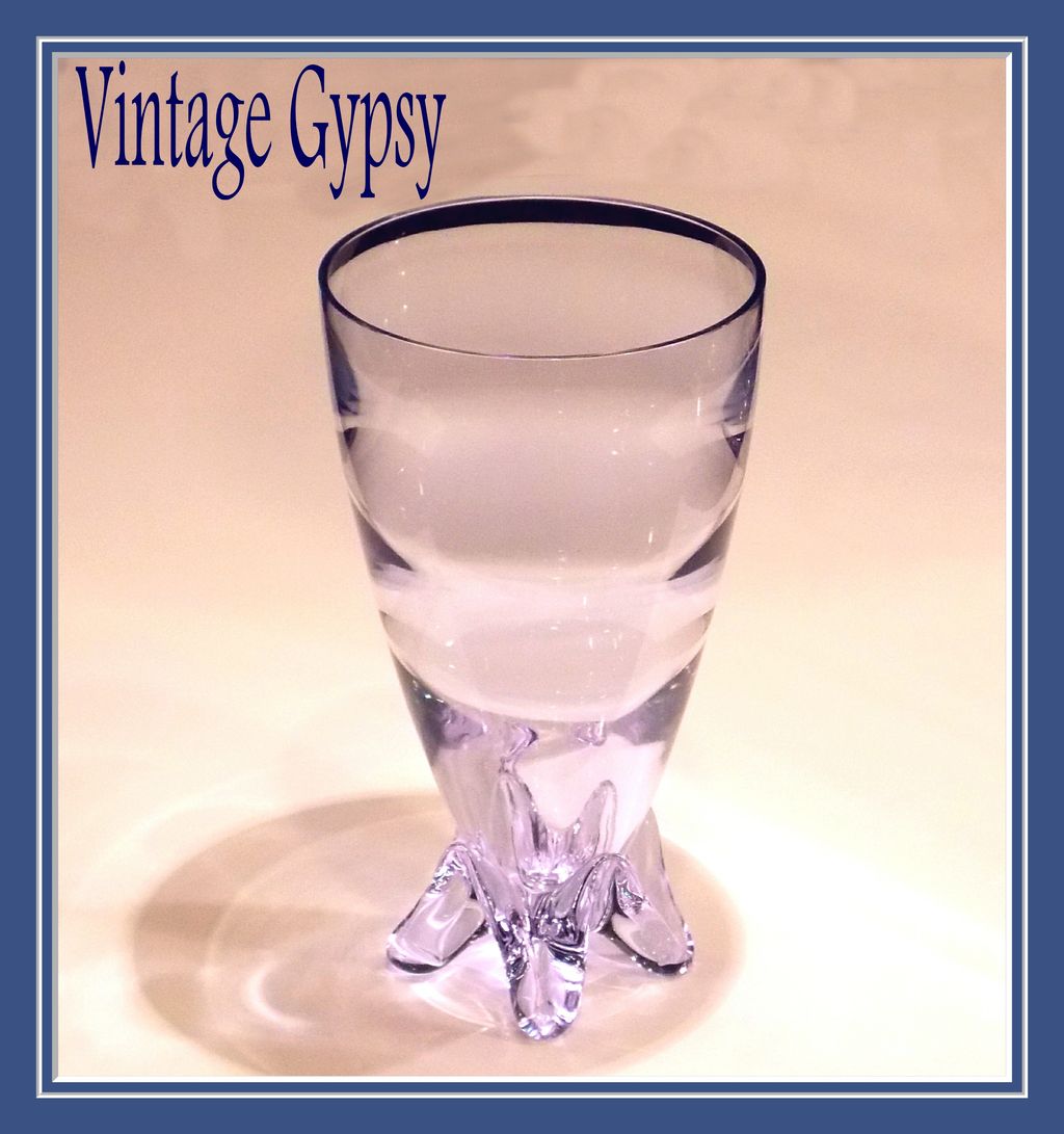 Tiffin Rare Neodymium Glass Wisteria Large Footed Teardrop Vase Tiffin Rare Neodymium Glass Wisteria Large Footed Teardrop Vase