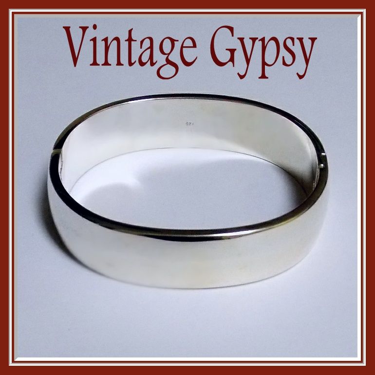 Wide Heavy Sterling Silver 1960's Classic Bangle Bracelet 76 Grams Wide Heavy Sterling Silver 1960's Classic Bangle Bracelet 76 Grams