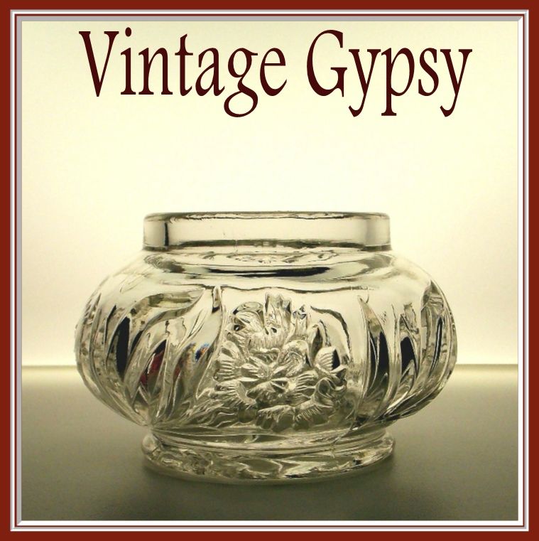 New Martinsville 1906 "Carnation" Pattern Glass Powder Jar New Martinsville 1906 "Carnation" Pattern Glass Powder Jar